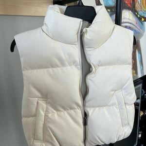 Double Zero Cream Quilted Puffer Jacket